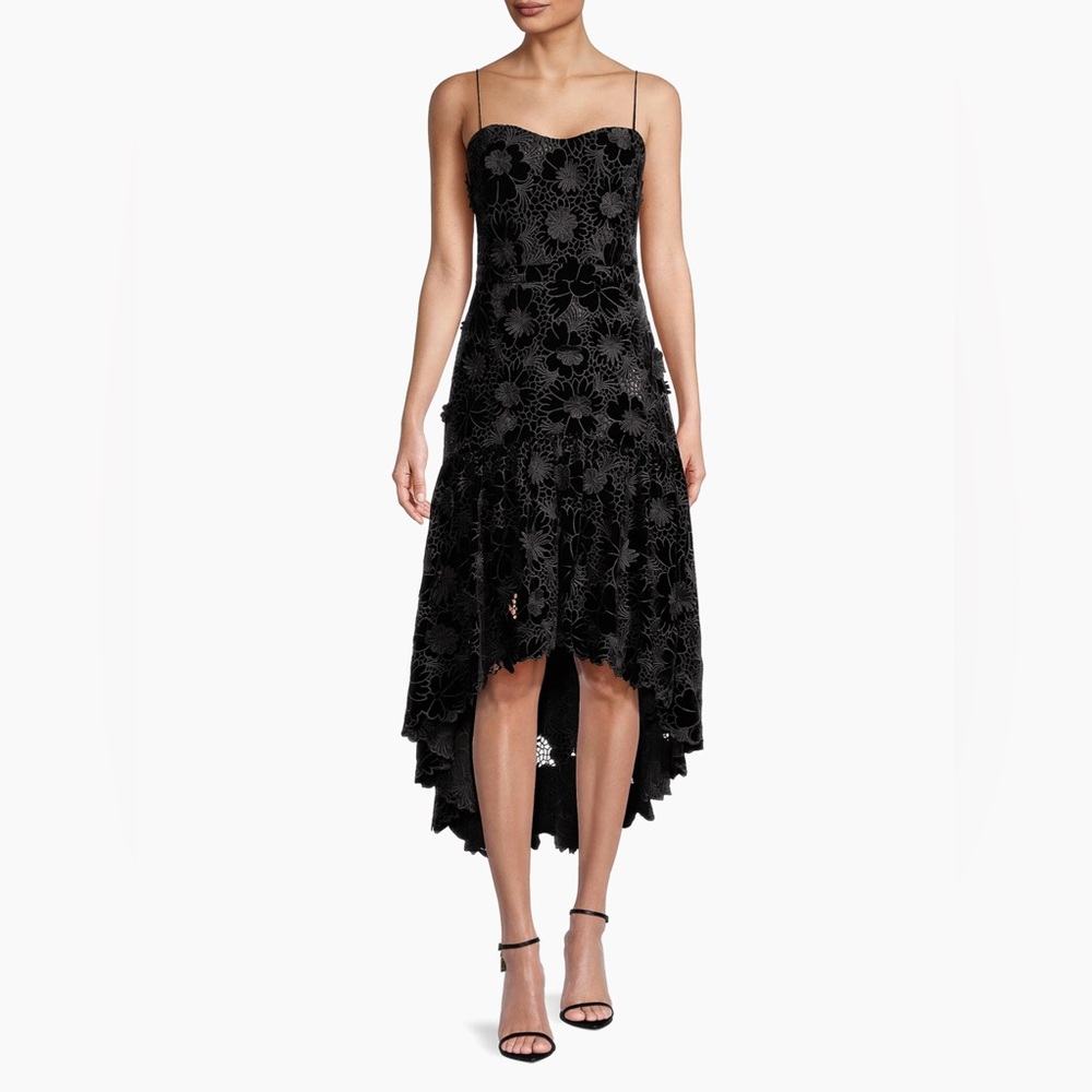 Alexa Floral Velvet Midi-Dress NWT